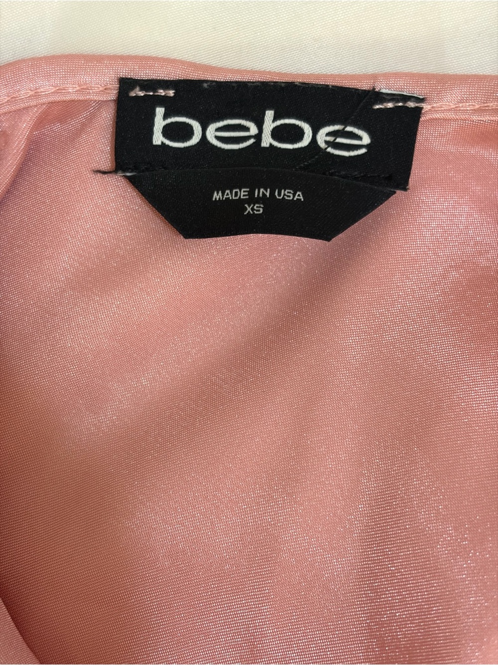 bebe Pink Satin Slip Top with Cowl Detail - Picture 3 of 3